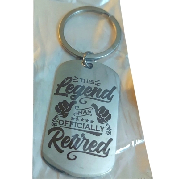 Other - Retirement Legend Silvertone Keychain Key Ring